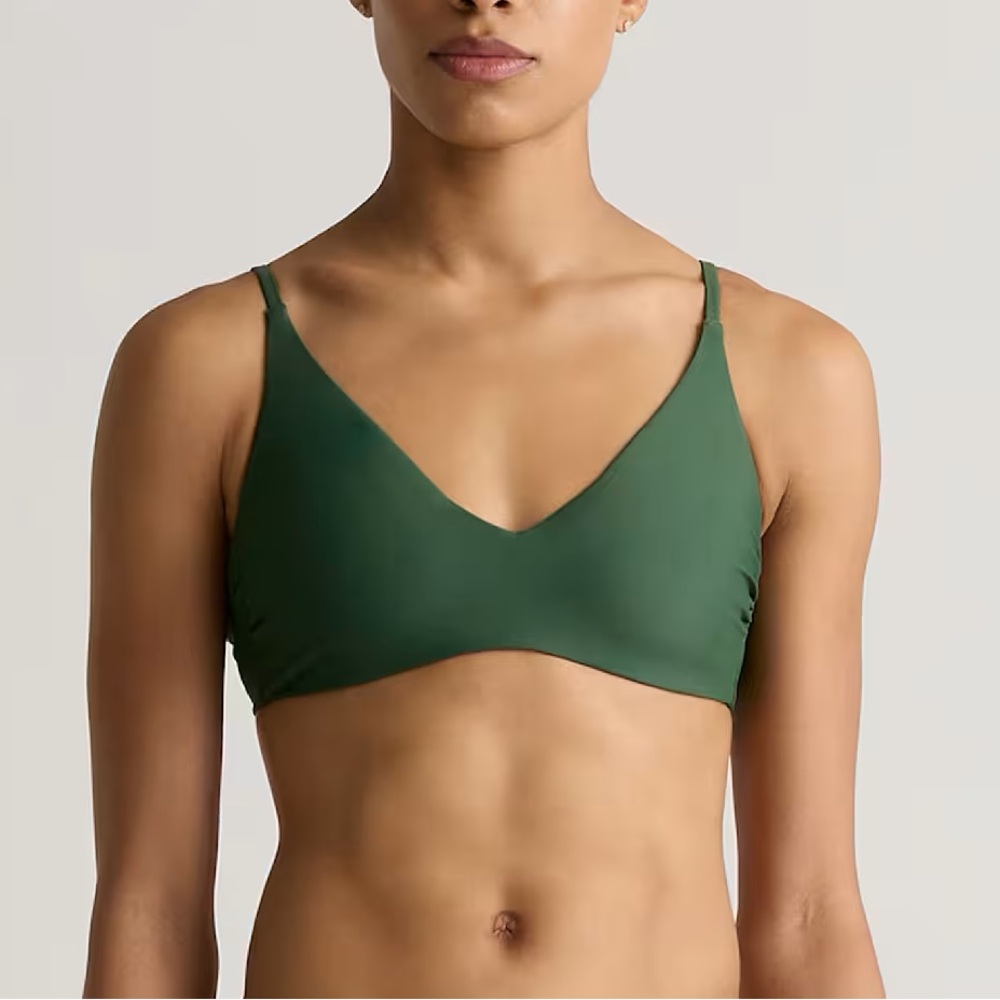 NWT Quince Palm Green Italian v-neck bikini top Sz L, M, S and XS 🌴